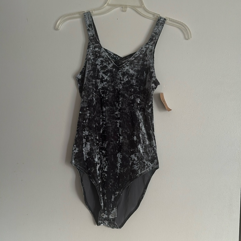 American Eagle Blue Gray Bodysuit with snaps and strappy back | NWT Size XS
